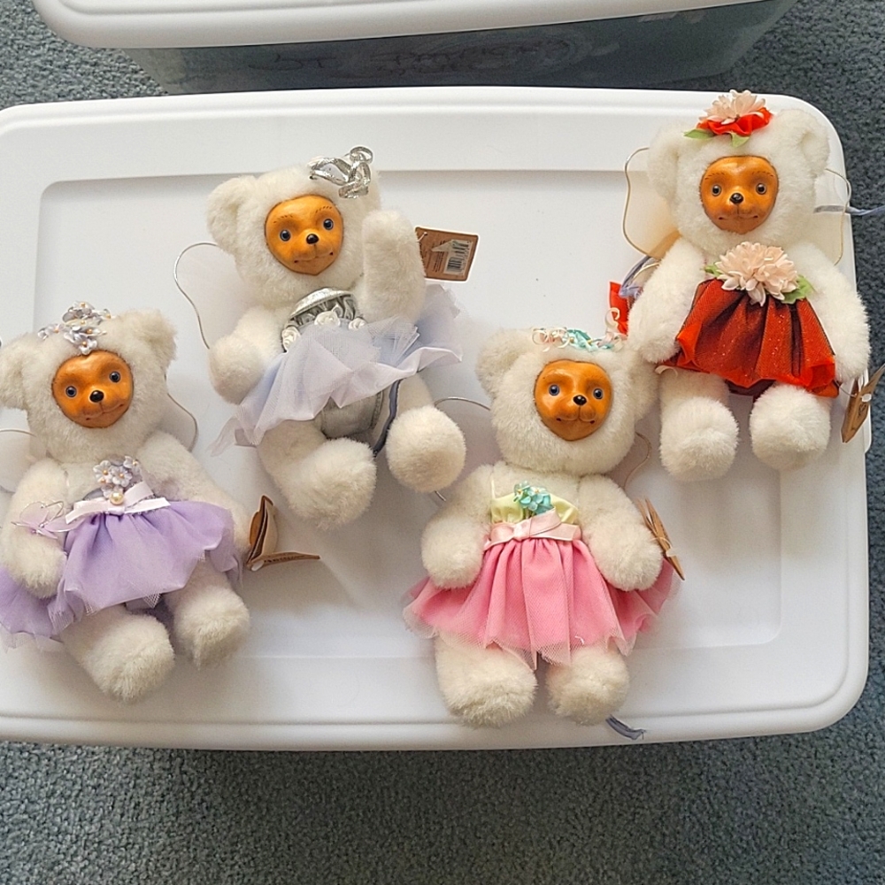Raikes Set of Four Seasons Flower Fairies Bears Vintage